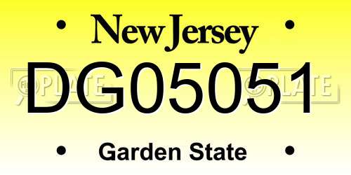 DG05051 New Jersey License Plate