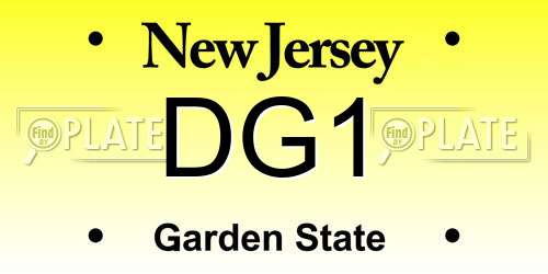 DG1 New Jersey License Plate