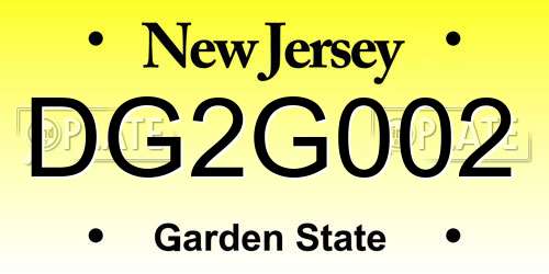DG2G002 New Jersey License Plate