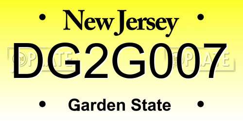 DG2G007 New Jersey License Plate