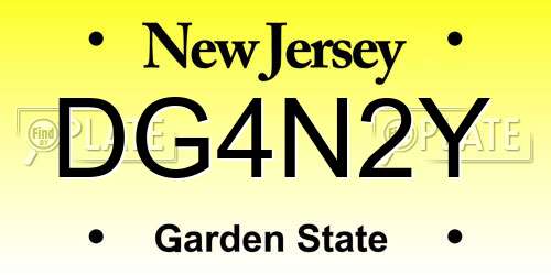 DG4N2Y New Jersey License Plate
