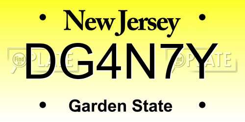 DG4N7Y New Jersey License Plate