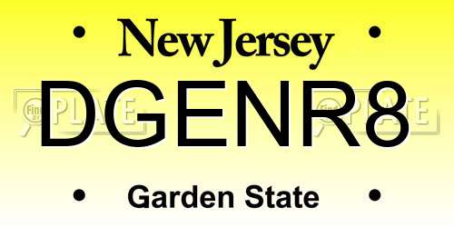 DGENR8 New Jersey License Plate