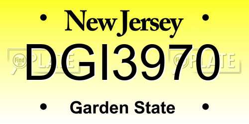 DGI3970 New Jersey License Plate