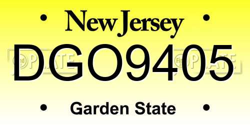 DGO9405 New Jersey License Plate