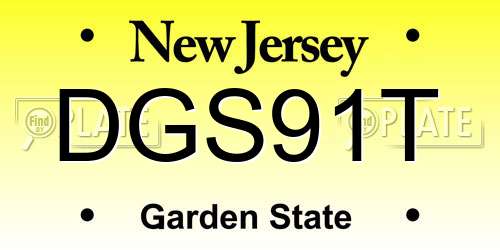 DGS91T New Jersey License Plate