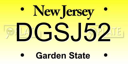 DGSJ52 New Jersey License Plate