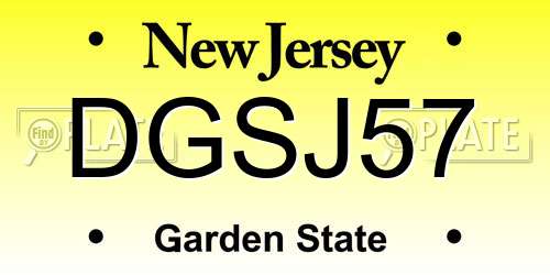 DGSJ57 New Jersey License Plate