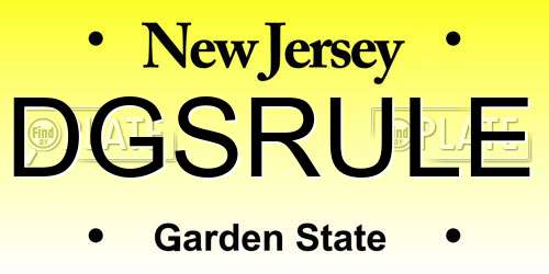 DGSRULE New Jersey License Plate