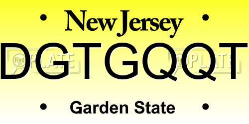 DGTGQQT New Jersey License Plate