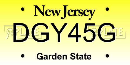 DGY45G New Jersey License Plate