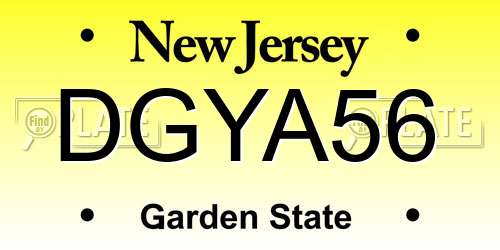 DGYA56 New Jersey License Plate
