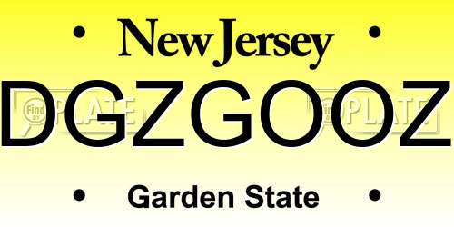 DGZGOOZ New Jersey License Plate