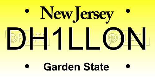 DH1LLON New Jersey License Plate