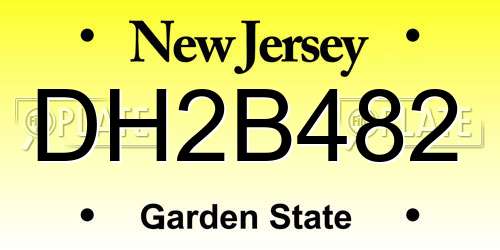 DH2B482 New Jersey License Plate