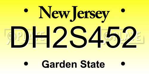 DH2S452 New Jersey License Plate