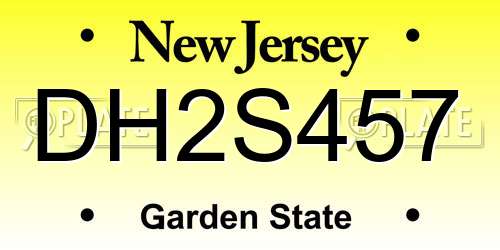 DH2S457 New Jersey License Plate