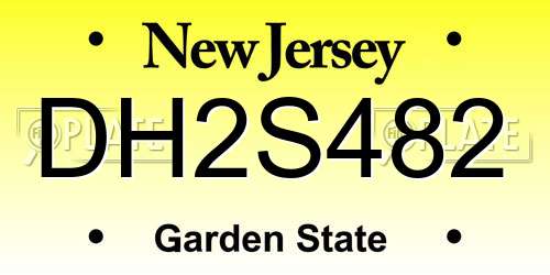 DH2S482 New Jersey License Plate