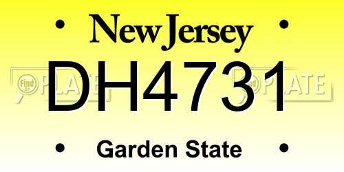 DH4731 New Jersey License Plate