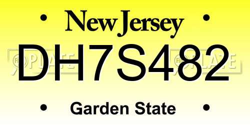 DH7S482 New Jersey License Plate