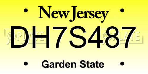 DH7S487 New Jersey License Plate