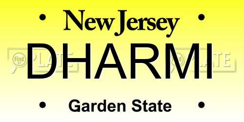 DHARMI New Jersey License Plate