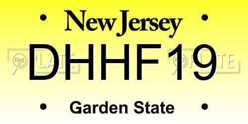 DHHF19 New Jersey License Plate