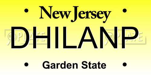 DHILANP New Jersey License Plate