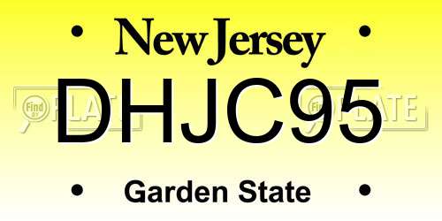 DHJC95 New Jersey License Plate