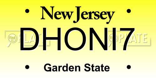 DHONI7 New Jersey License Plate