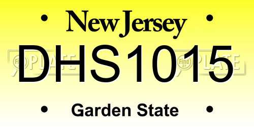 DHS1015 New Jersey License Plate