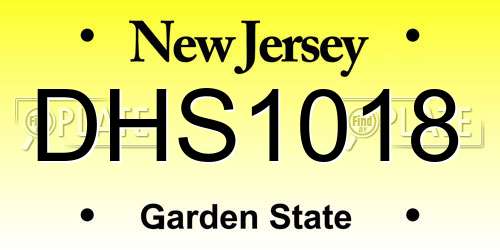 DHS1018 New Jersey License Plate