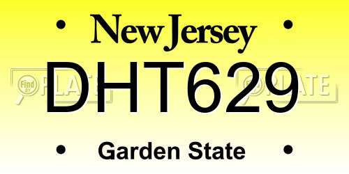 DHT629 New Jersey License Plate