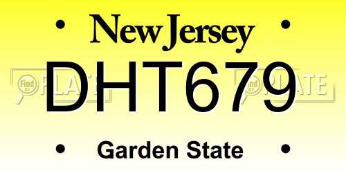 DHT679 New Jersey License Plate
