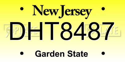 DHT8487 New Jersey License Plate