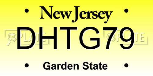 DHTG79 New Jersey License Plate