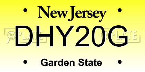 DHY20G New Jersey License Plate