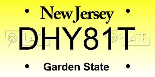DHY81T New Jersey License Plate