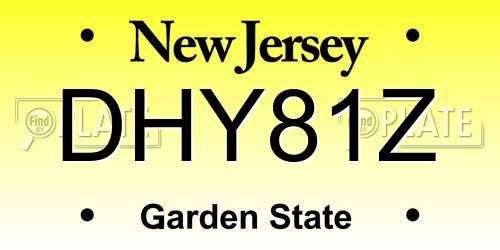 DHY81Z New Jersey License Plate