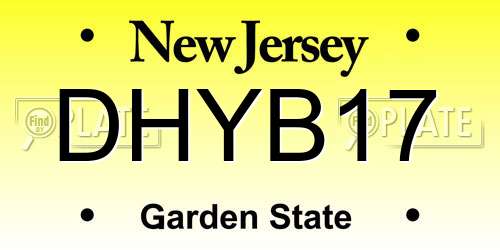 DHYB17 New Jersey License Plate