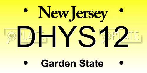 DHYS12 New Jersey License Plate