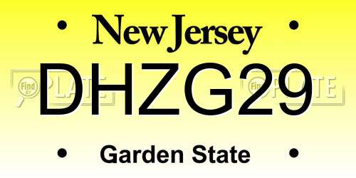 DHZG29 New Jersey License Plate