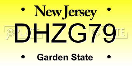 DHZG79 New Jersey License Plate