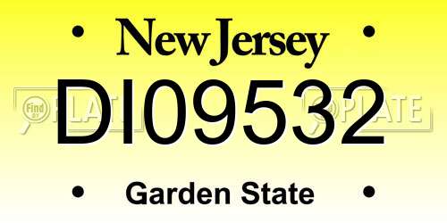 DI09532 New Jersey License Plate