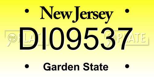 DI09537 New Jersey License Plate