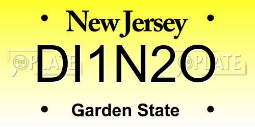 DI1N2O New Jersey License Plate