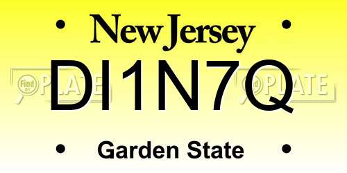 DI1N7Q New Jersey License Plate