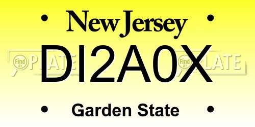 DI2A0X New Jersey License Plate