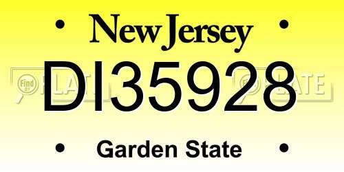 DI35928 New Jersey License Plate