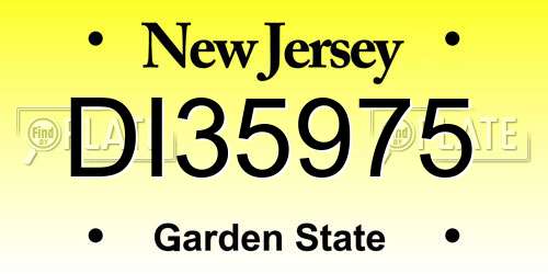 DI35975 New Jersey License Plate
